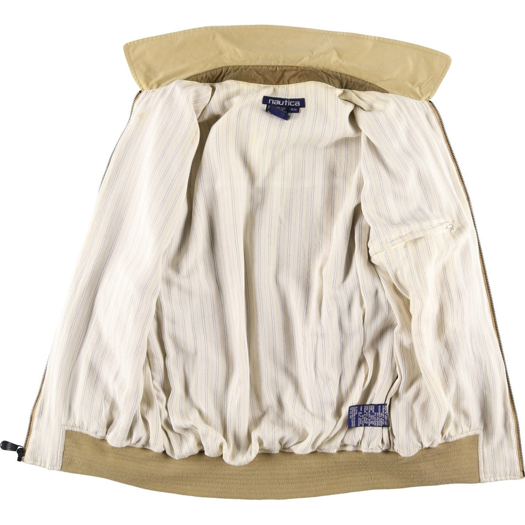90'S Vintage Nautica Swing Top Sports Jacket, Men's Size Medium Nylon Beige type Vintage Second Hand