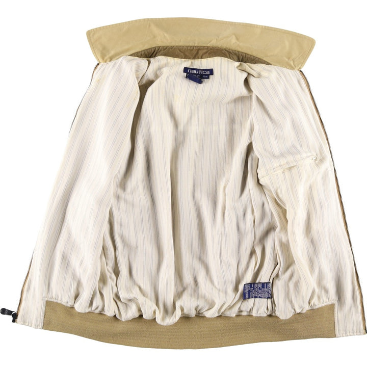 90'S Vintage Nautica Swing Top Sports Jacket, Men's Size Medium Nylon Beige type Vintage Second Hand