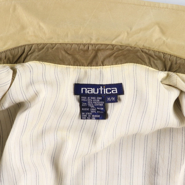 90'S Vintage Nautica Swing Top Sports Jacket, Men's Size Medium Nylon Beige type Vintage Second Hand