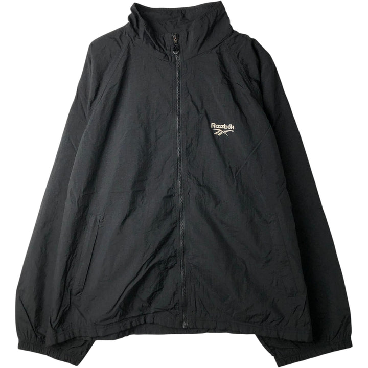 90'S Reebok Back Logo Nylon Jacket, Men's Size XL (Equivalent), Vintage Nylon black type Vintage Second Hand