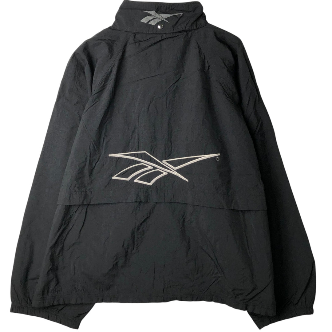 90'S Reebok Back Logo Nylon Jacket, Men's Size XL (Equivalent), Vintage Nylon black type Vintage Second Hand