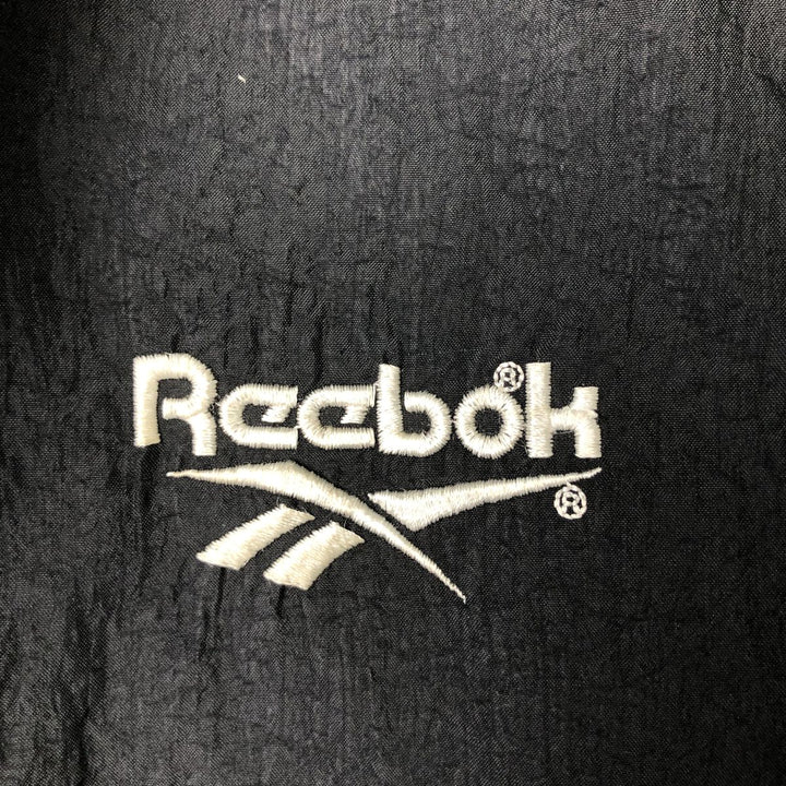 90'S Reebok Back Logo Nylon Jacket, Men's Size XL (Equivalent), Vintage Nylon black type Vintage Second Hand