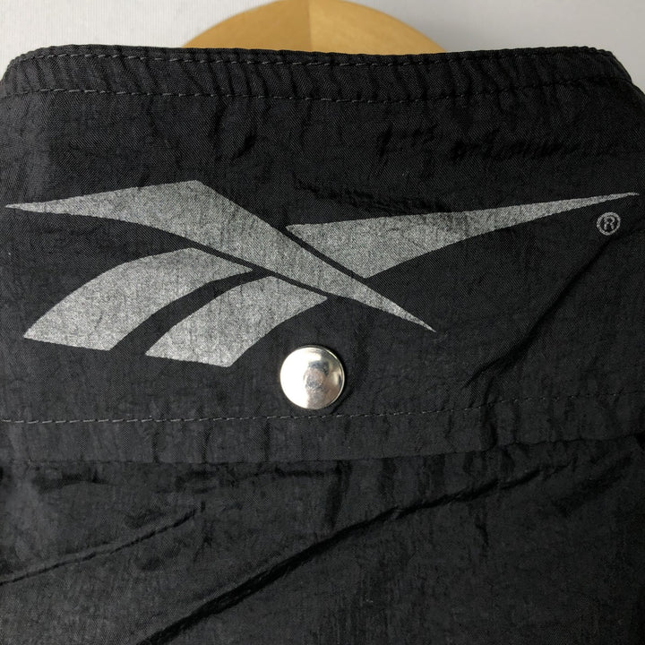 90'S Reebok Back Logo Nylon Jacket, Men's Size XL (Equivalent), Vintage Nylon black type Vintage Second Hand