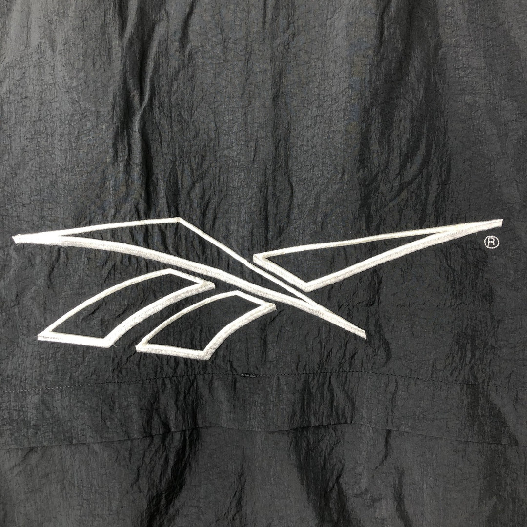 90'S Reebok Back Logo Nylon Jacket, Men's Size XL (Equivalent), Vintage Nylon black type Vintage Second Hand