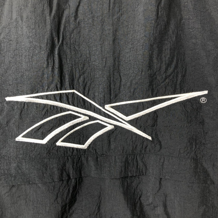 90'S Reebok Back Logo Nylon Jacket, Men's Size XL (Equivalent), Vintage Nylon black type Vintage Second Hand