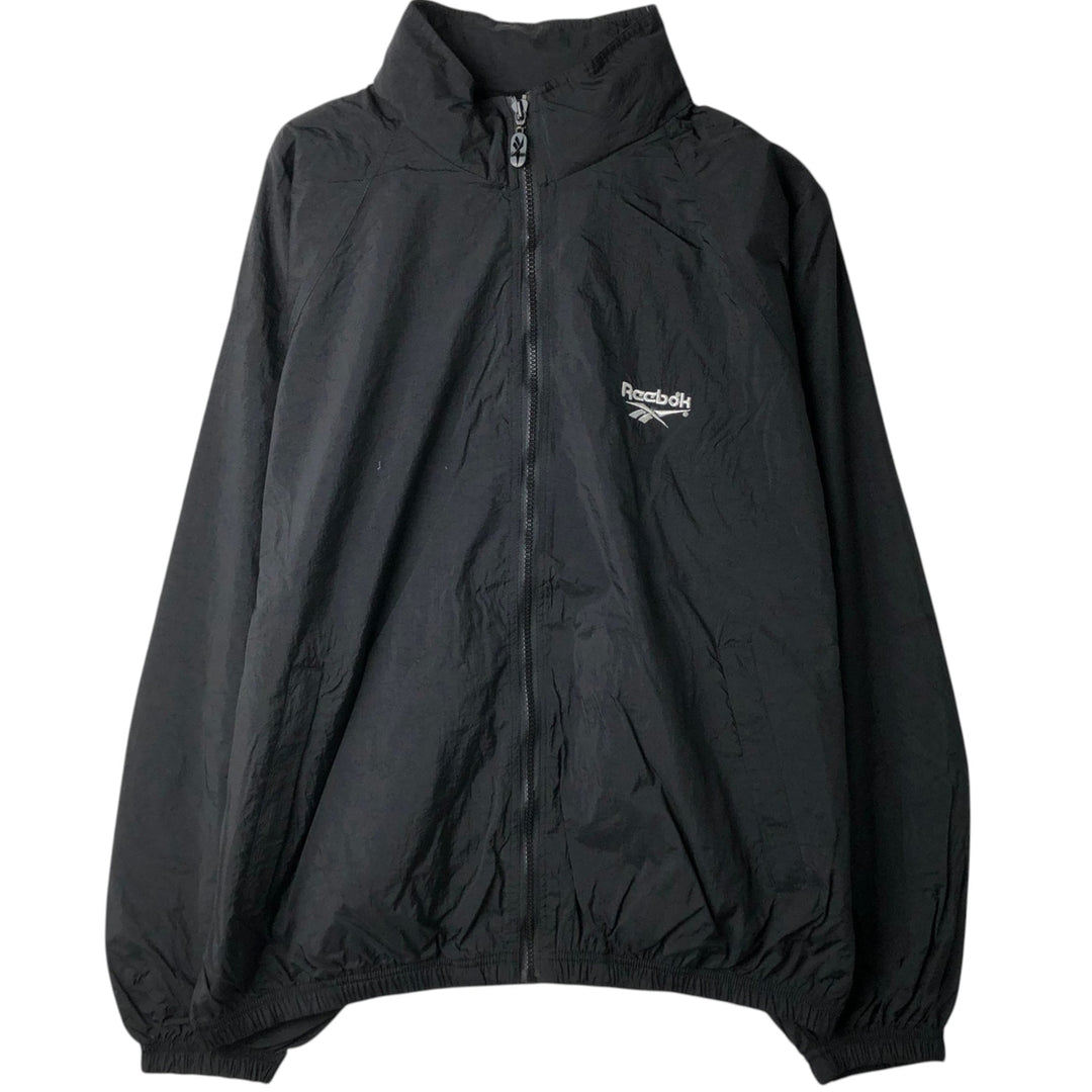 90'S Reebok Back Logo Nylon Jacket Men's Size L Vintage Nylon black type Vintage Second Hand