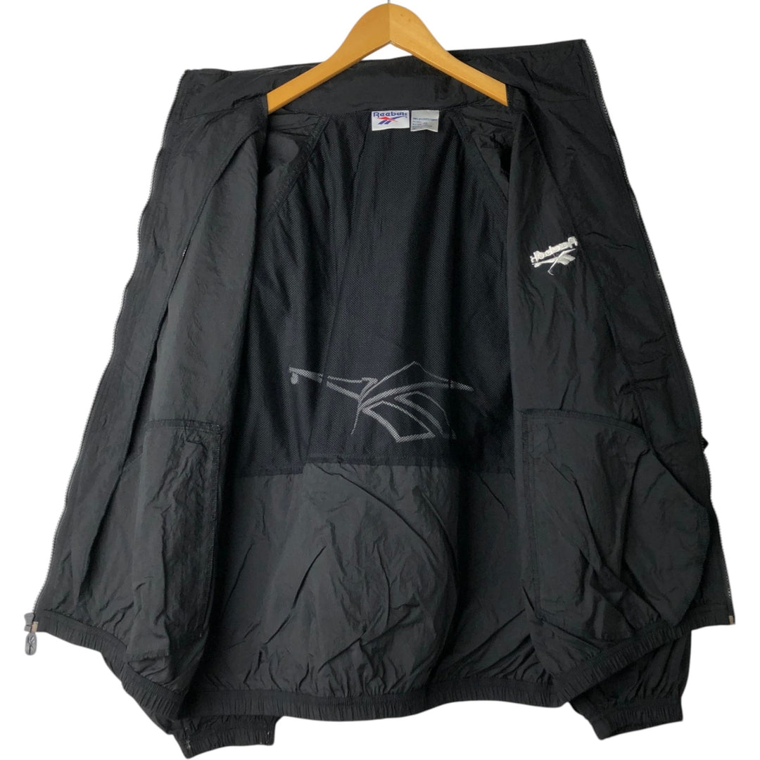 90'S Reebok Back Logo Nylon Jacket Men's Size L Vintage Nylon black type Vintage Second Hand