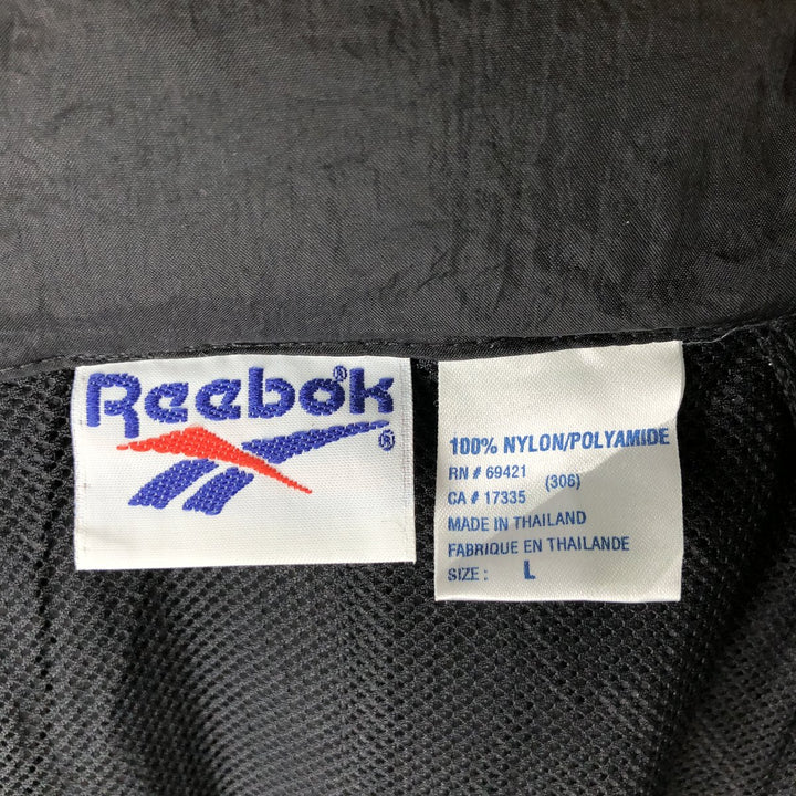 90'S Reebok Back Logo Nylon Jacket Men's Size L Vintage Nylon black type Vintage Second Hand