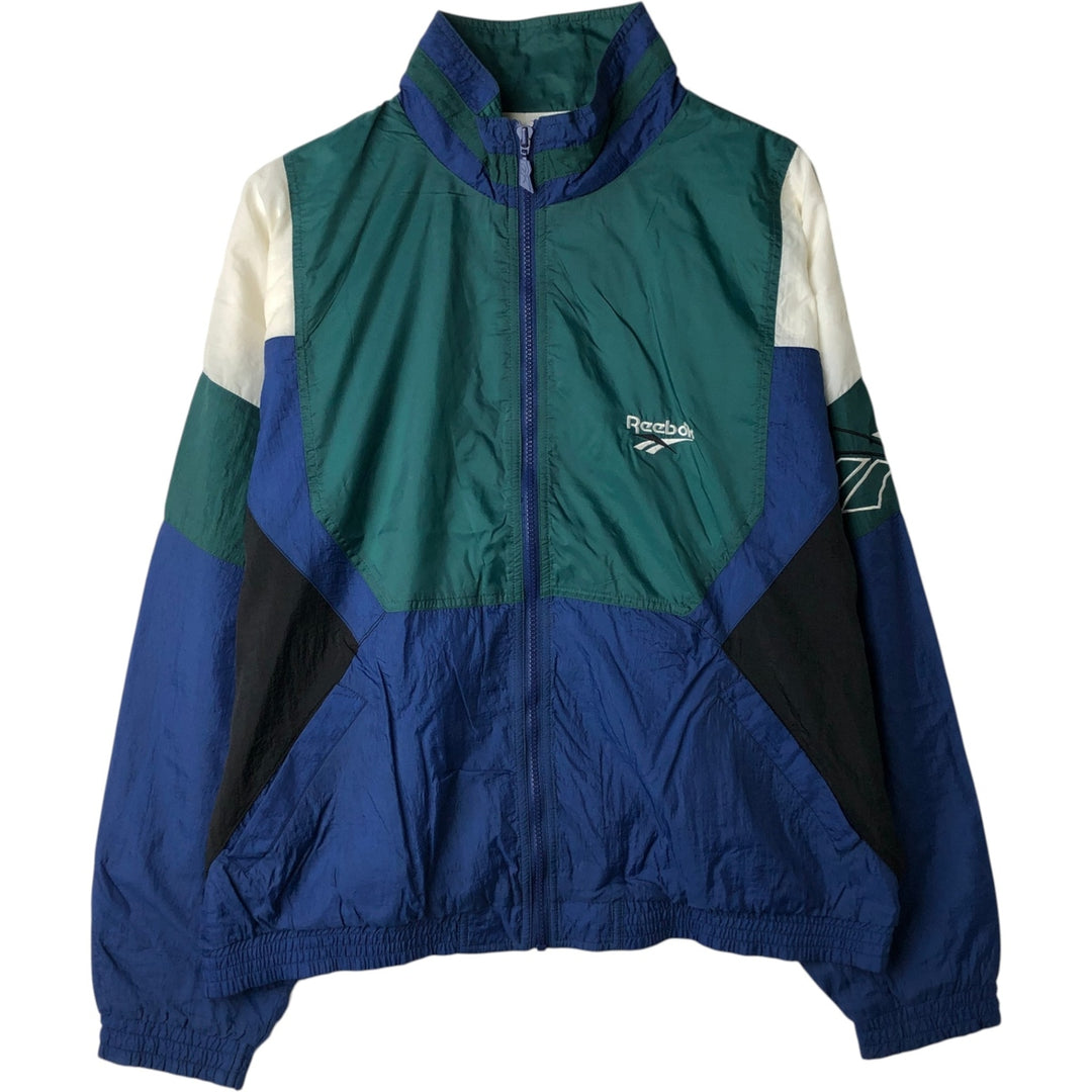 90'S Reebok nylon jacket, men's size L, vintage Nylon green type Vintage Second Hand