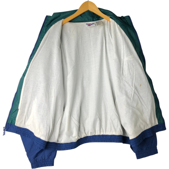 90'S Reebok nylon jacket, men's size L, vintage Nylon green type Vintage Second Hand
