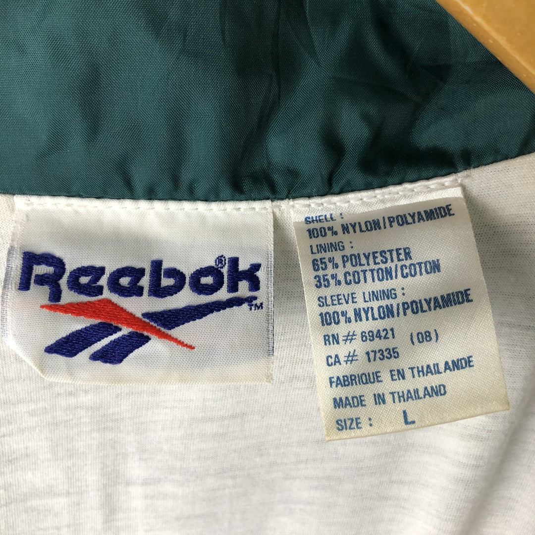 90'S Reebok nylon jacket, men's size L, vintage Nylon green type Vintage Second Hand