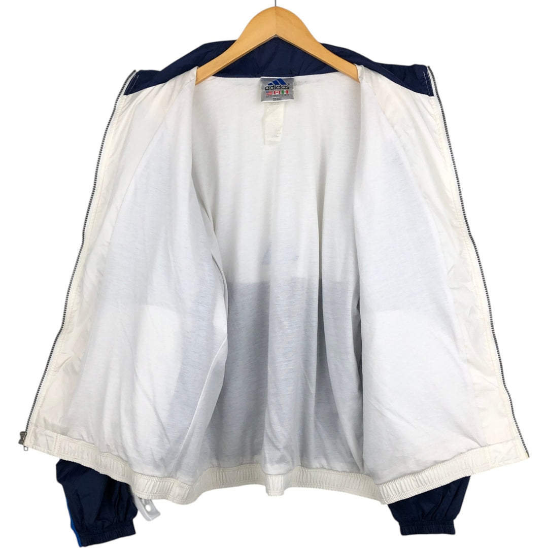 90s-00'S Adidas windbreaker with back logo, men's size XL (approx.) unclear white type Vintage Second Hand