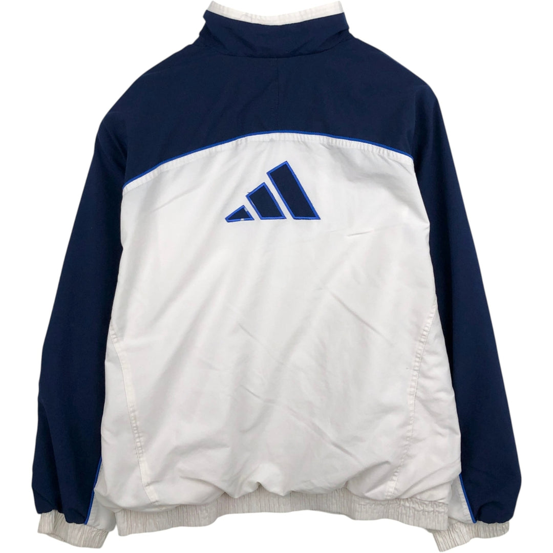 2000'S Adidas windbreaker with back logo, men's size XXL equivalent. polyester white type Vintage Second Hand