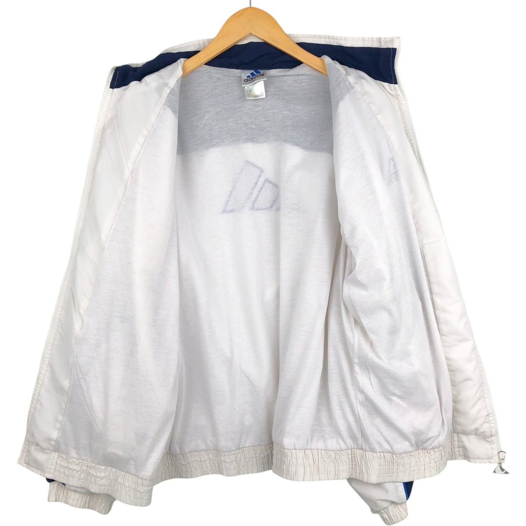 2000'S Adidas windbreaker with back logo, men's size XXL equivalent. polyester white type Vintage Second Hand