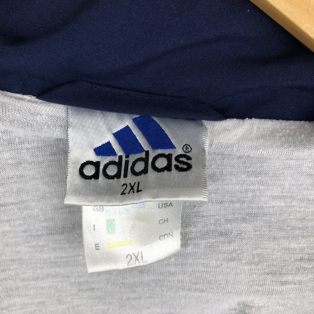 2000'S Adidas windbreaker with back logo, men's size XXL equivalent. polyester white type Vintage Second Hand