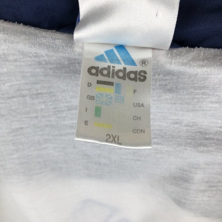 2000'S Adidas windbreaker with back logo, men's size XXL equivalent. polyester white type Vintage Second Hand