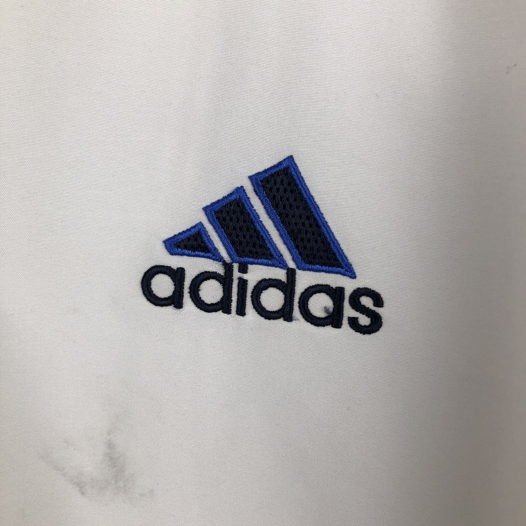 2000'S Adidas windbreaker with back logo, men's size XXL equivalent. polyester white type Vintage Second Hand