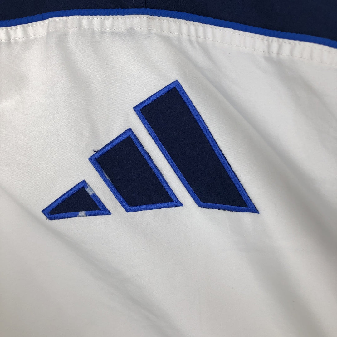 2000'S Adidas windbreaker with back logo, men's size XXL equivalent. polyester white type Vintage Second Hand