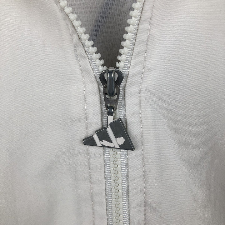 2000'S Adidas windbreaker with back logo, men's size XXL equivalent. polyester white type Vintage Second Hand