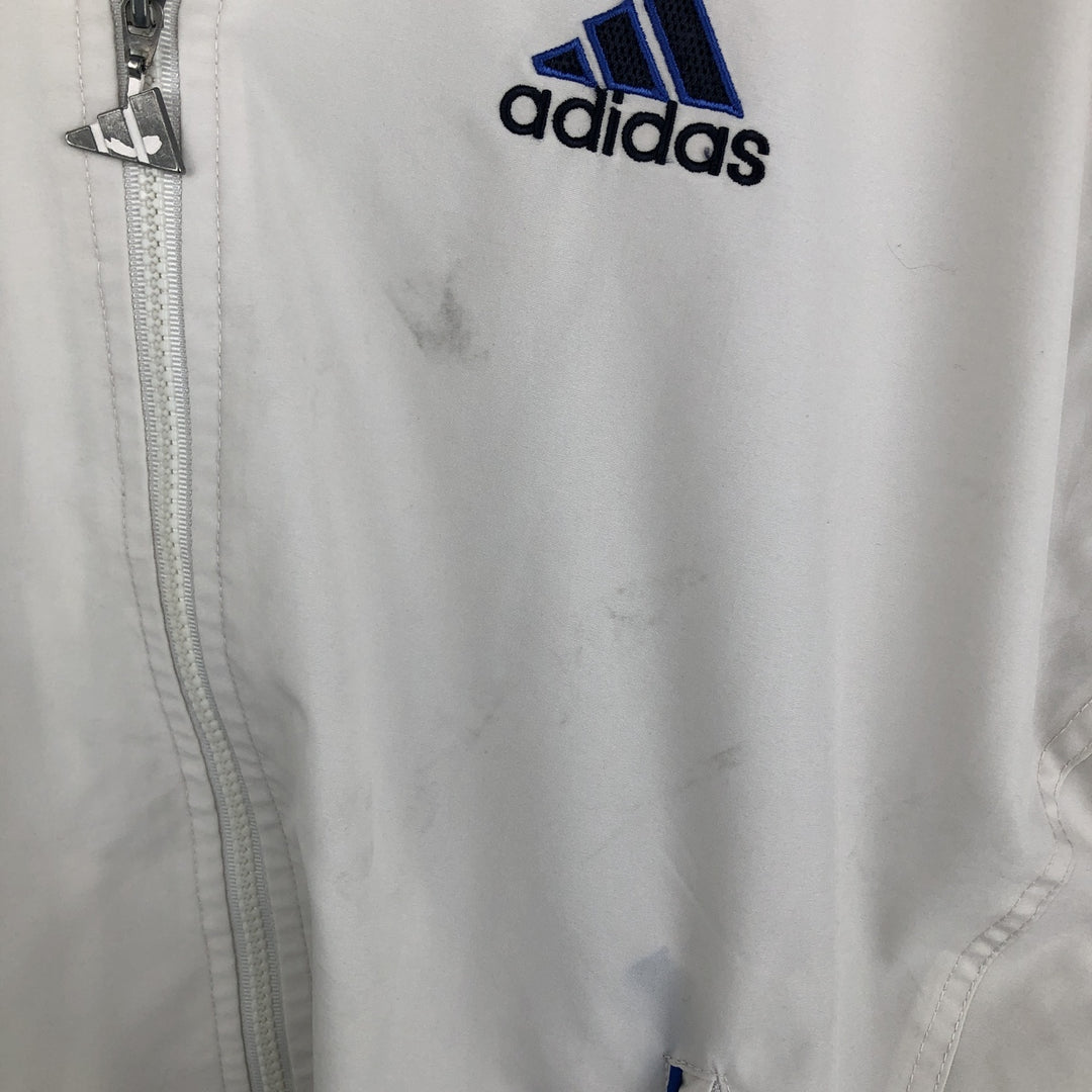 2000'S Adidas windbreaker with back logo, men's size XXL equivalent. polyester white type Vintage Second Hand