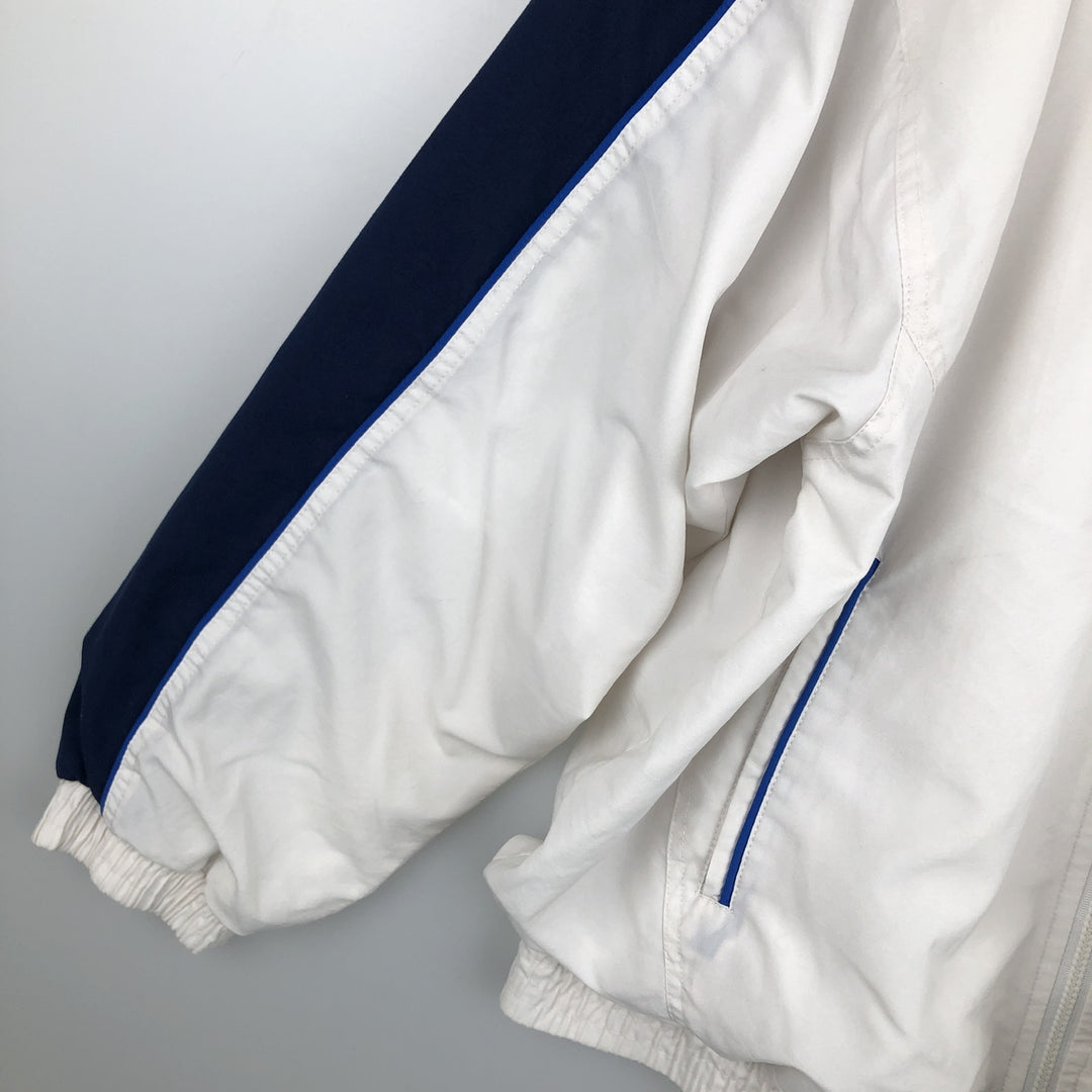 2000'S Adidas windbreaker with back logo, men's size XXL equivalent. polyester white type Vintage Second Hand