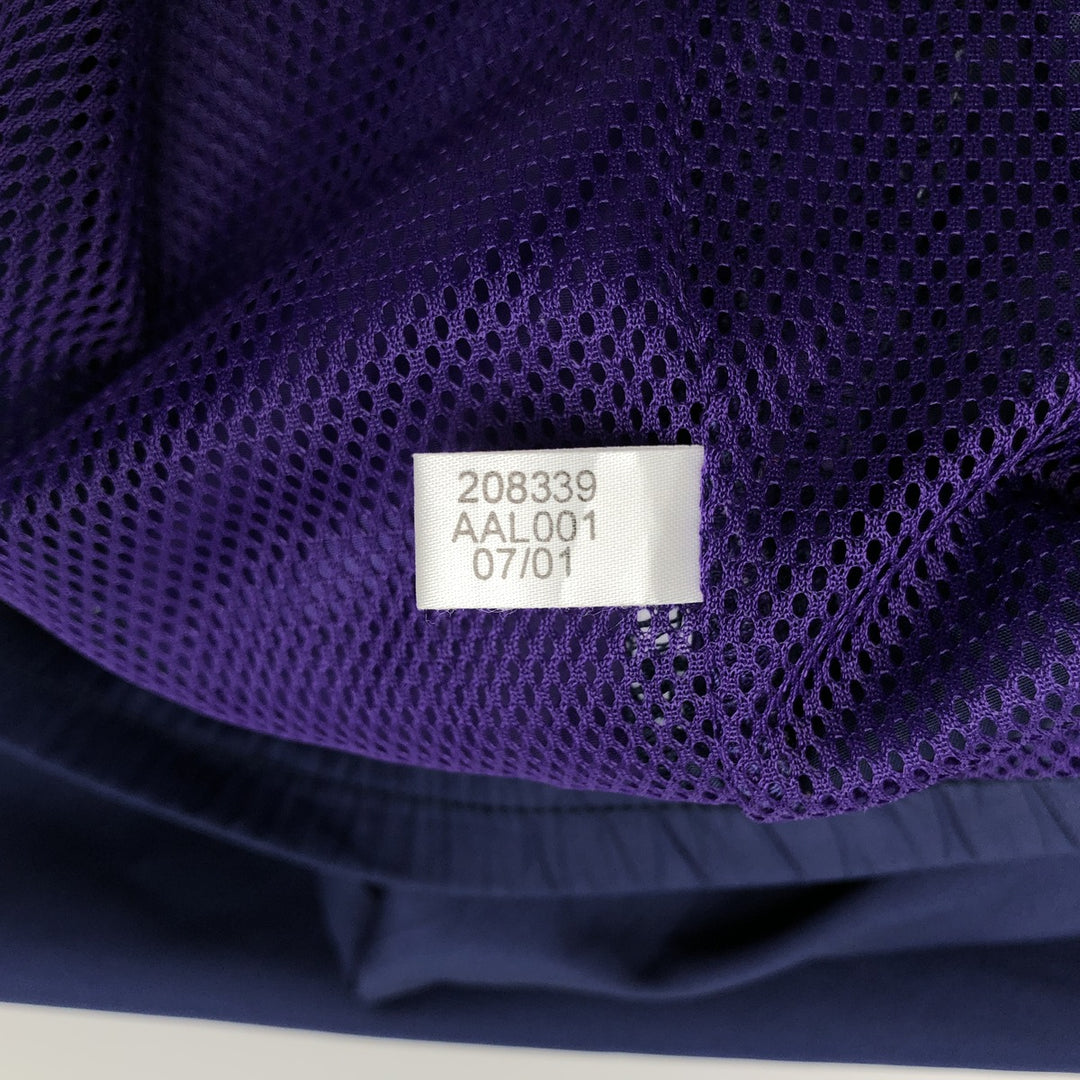 90s-era Adidas hooded windbreaker, men's size L (approx.) polyester navy blue type Vintage Second Hand