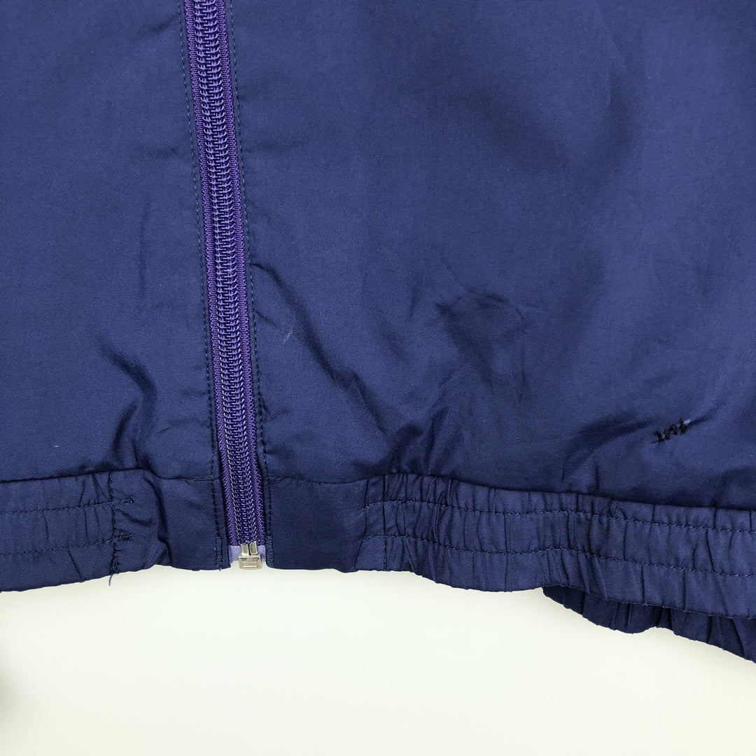90s-era Adidas hooded windbreaker, men's size L (approx.) polyester navy blue type Vintage Second Hand