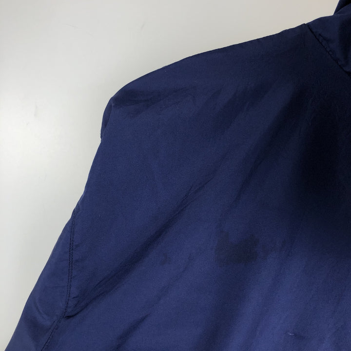 90s-era Adidas hooded windbreaker, men's size L (approx.) polyester navy blue type Vintage Second Hand