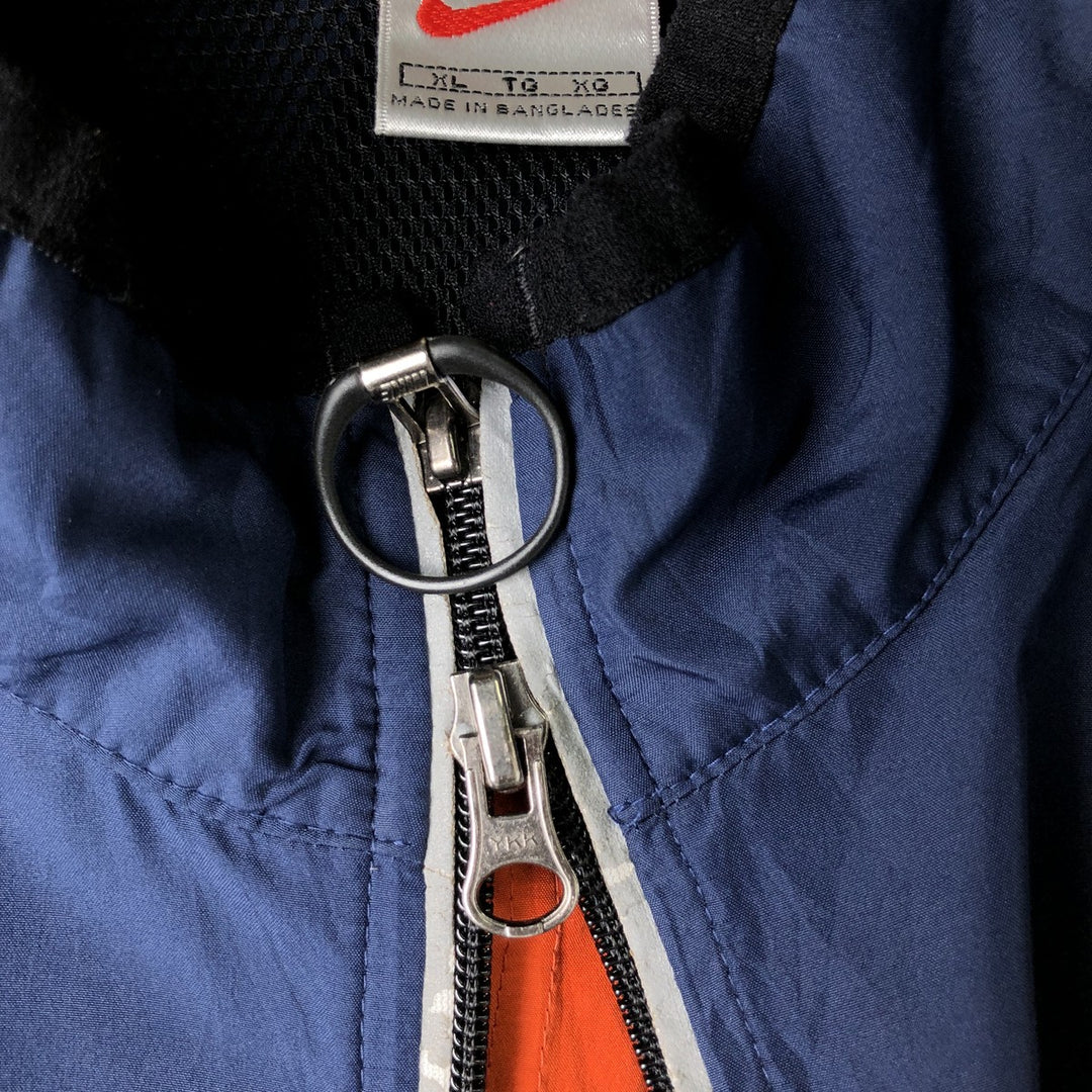 90'S Nike windbreaker, men's size XL (approx.) polyester navy blue type Vintage Second Hand