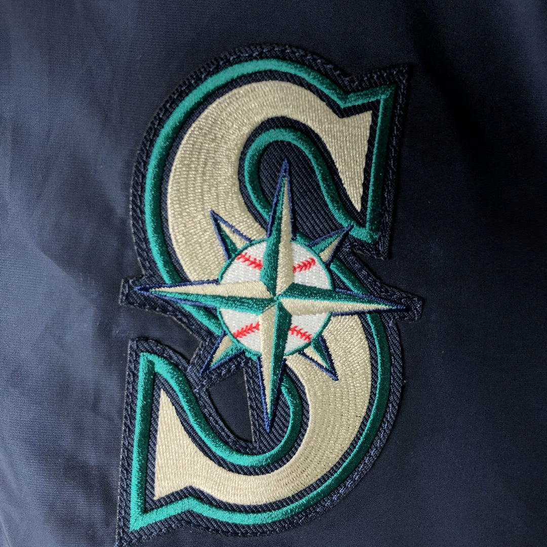 GENUINE MERCHANDISE MLB SEATTLE MARINERS Windbreaker (Men's Size L) polyester navy blue type Vintage Second Hand