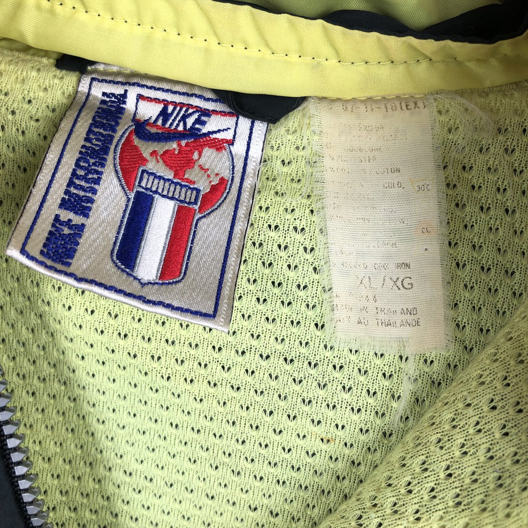 80s-90'S Nike Half-Zip Hooded Warm-Up Pullover, Men's Size XL (Equivalent), Vintage unclear black type Vintage Second Hand
