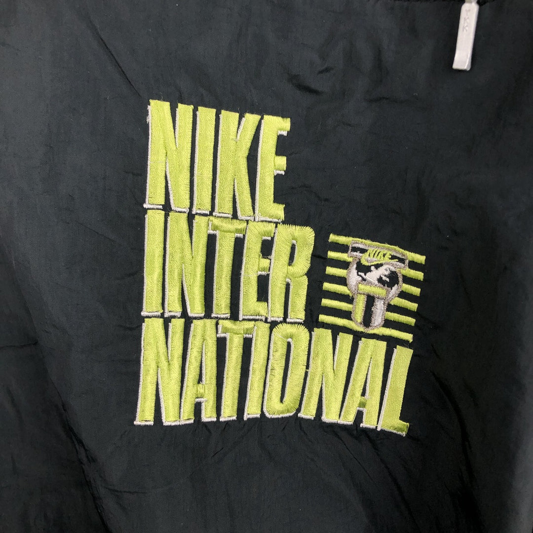 80s-90'S Nike Half-Zip Hooded Warm-Up Pullover, Men's Size XL (Equivalent), Vintage unclear black type Vintage Second Hand