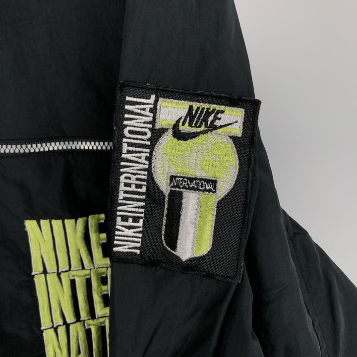 80s-90'S Nike Half-Zip Hooded Warm-Up Pullover, Men's Size XL (Equivalent), Vintage unclear black type Vintage Second Hand