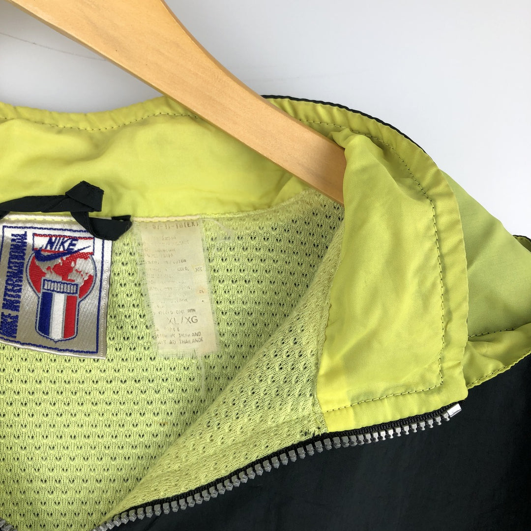 80s-90'S Nike Half-Zip Hooded Warm-Up Pullover, Men's Size XL (Equivalent), Vintage unclear black type Vintage Second Hand