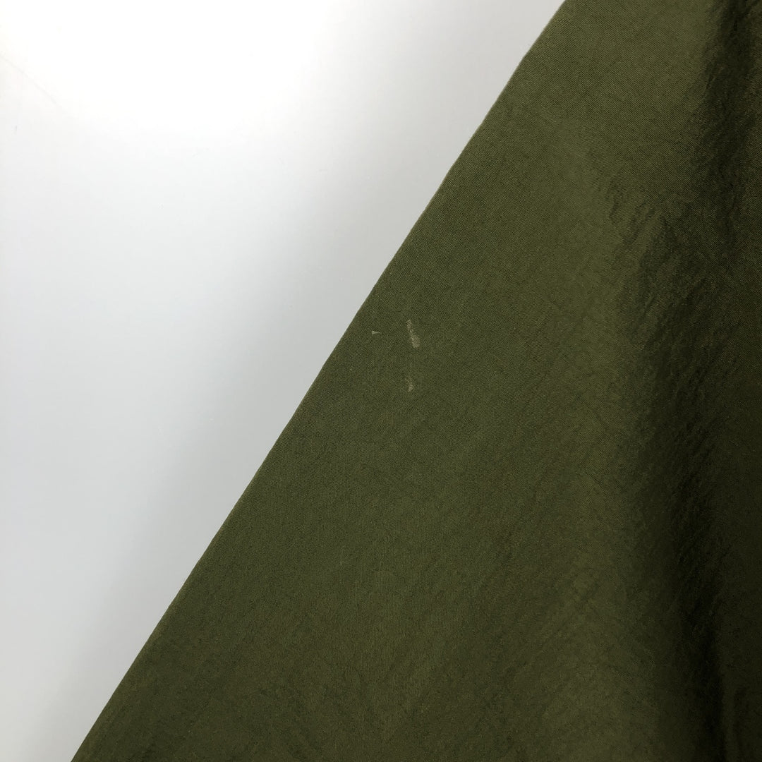 80s-90'S Adidas Half-Snap Hooded Nylon Pullover, Men's Size L (approx.), Vintage Nylon Khaki type Vintage Second Hand