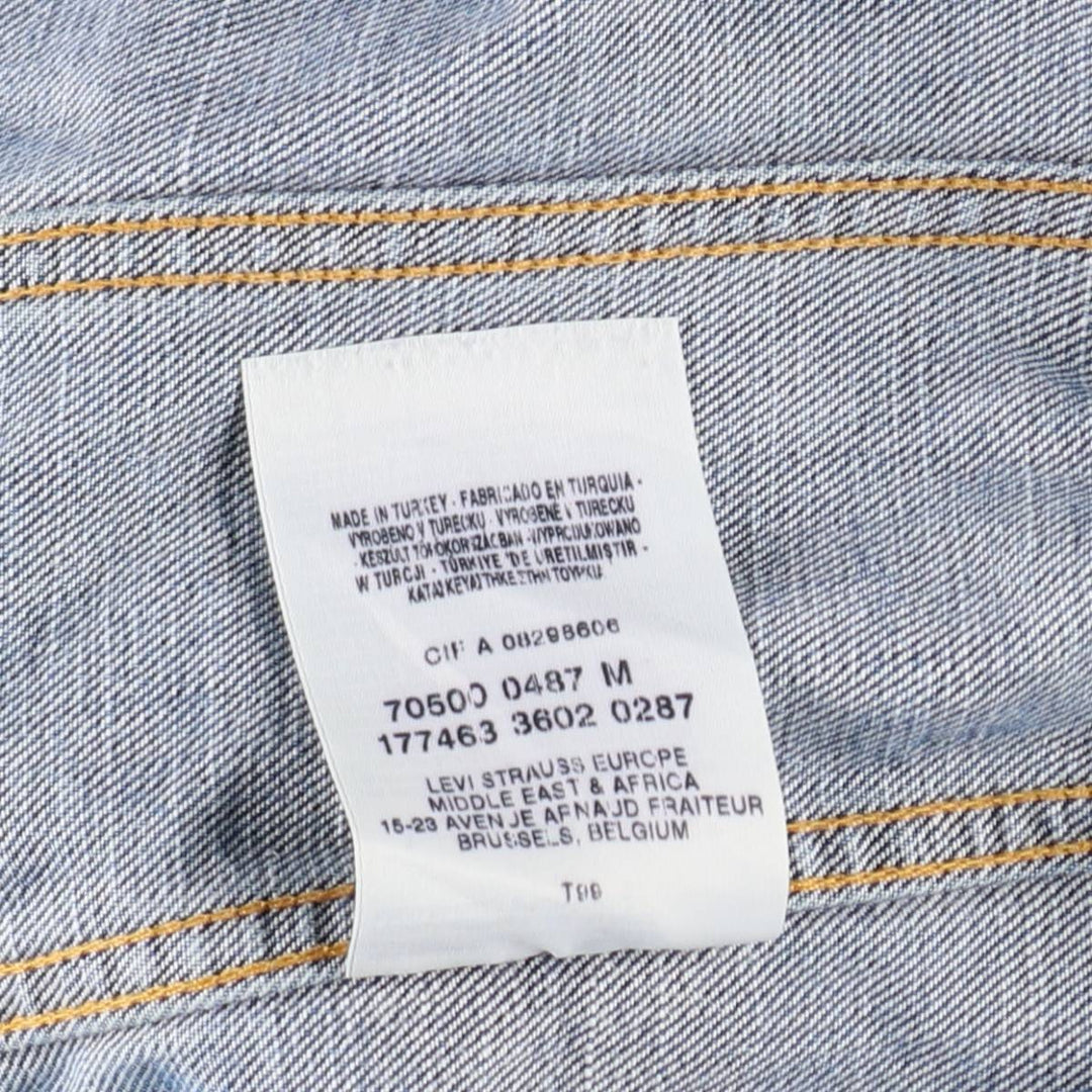 Levi's 70500 04 Euro model denim jacket, denim jacket, men's size M cotton Blue type light blue Vintage Second Hand