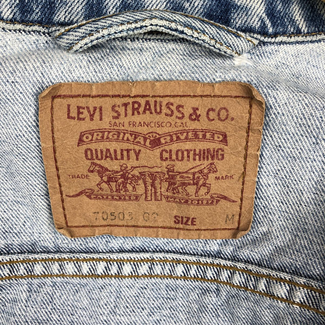 90'S Levi's 70503-0210 denim jacket, denim jacket, men's size M, vintage cotton blue type Vintage Second Hand