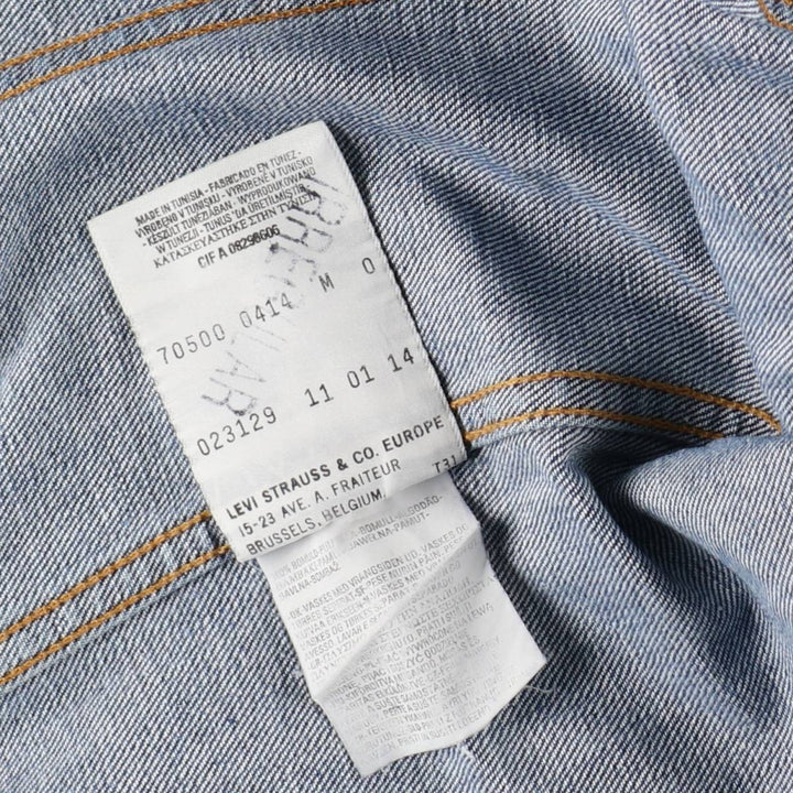 Levi's 70500 04 Euro model denim jacket, denim jacket, men's size M cotton blue type Vintage Second Hand