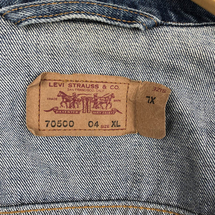 2000'S Levi's 70500-0414 Euro Model Denim Jacket, Men's Size XL cotton blue type Vintage Second Hand