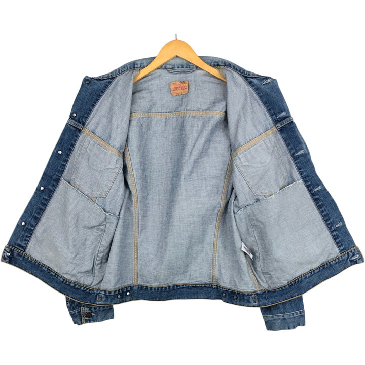 2000'S Levi's 70550-0487 Euro Model Denim Jacket (Men's XL equivalent) cotton blue type Vintage Second Hand
