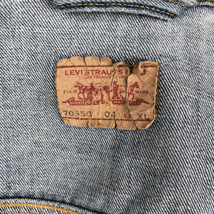 2000'S Levi's 70550-0487 Euro Model Denim Jacket (Men's XL equivalent) cotton blue type Vintage Second Hand