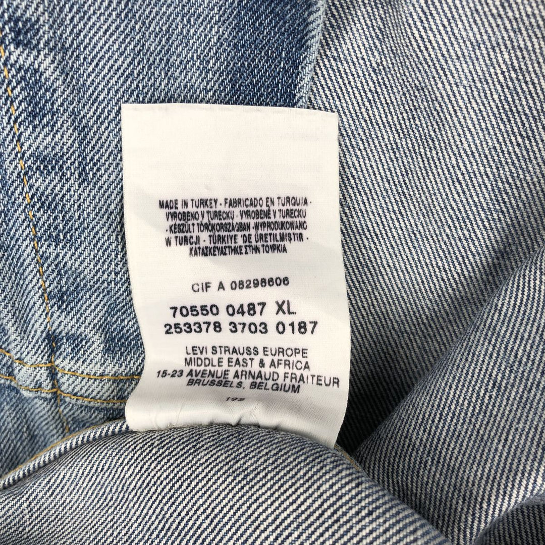 2000'S Levi's 70550-0487 Euro Model Denim Jacket (Men's XL equivalent) cotton blue type Vintage Second Hand