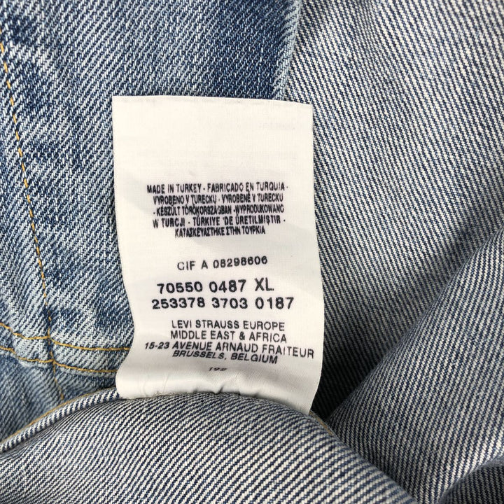 2000'S Levi's 70550-0487 Euro Model Denim Jacket (Men's XL equivalent) cotton blue type Vintage Second Hand