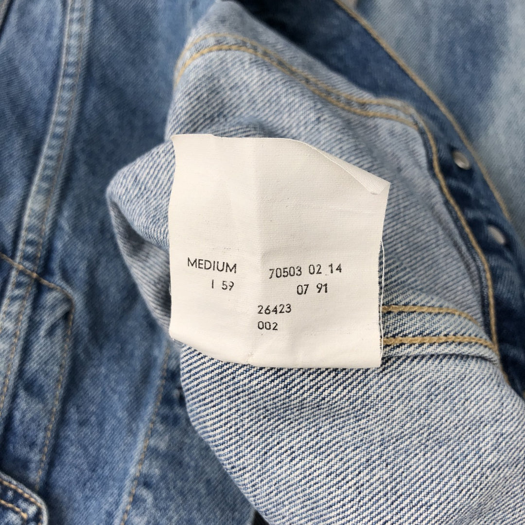 1990'S Levi's 70503-0214 Euro Model Denim Jacket, Italian Made, Men's Size M (Equivalent), Vintage cotton blue type Vintage Second Hand