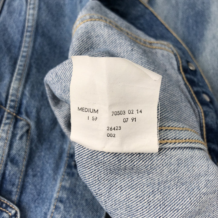 1990'S Levi's 70503-0214 Euro Model Denim Jacket, Italian Made, Men's Size M (Equivalent), Vintage cotton blue type Vintage Second Hand
