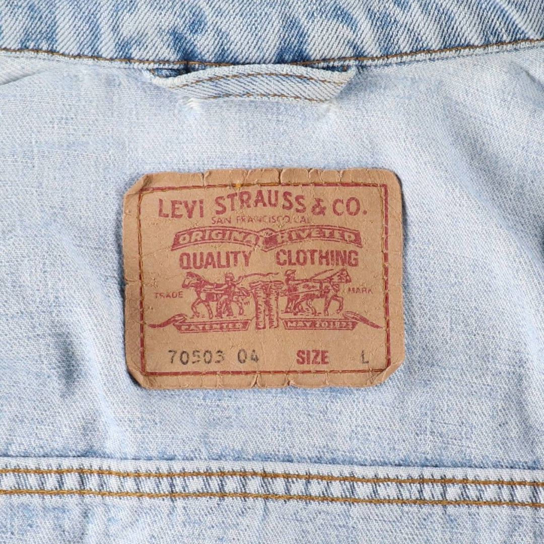 Levi's 70503 04 Denim Jacket (Men's Size L) cotton Blue type light blue Vintage Second Hand
