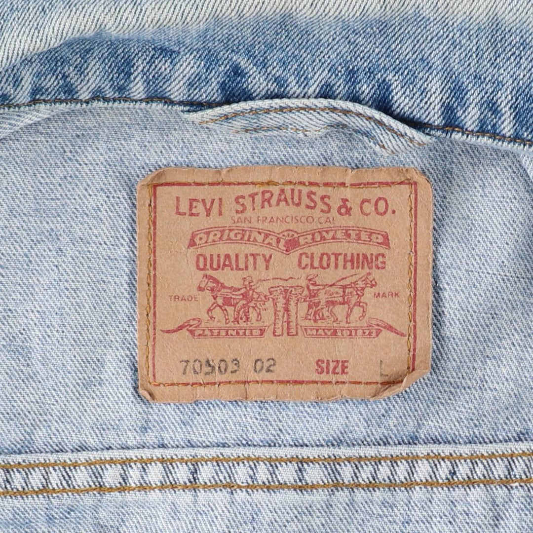 Levi's 70503 02 denim jacket, denim jacket, men's size L cotton Blue type light blue Vintage Second Hand