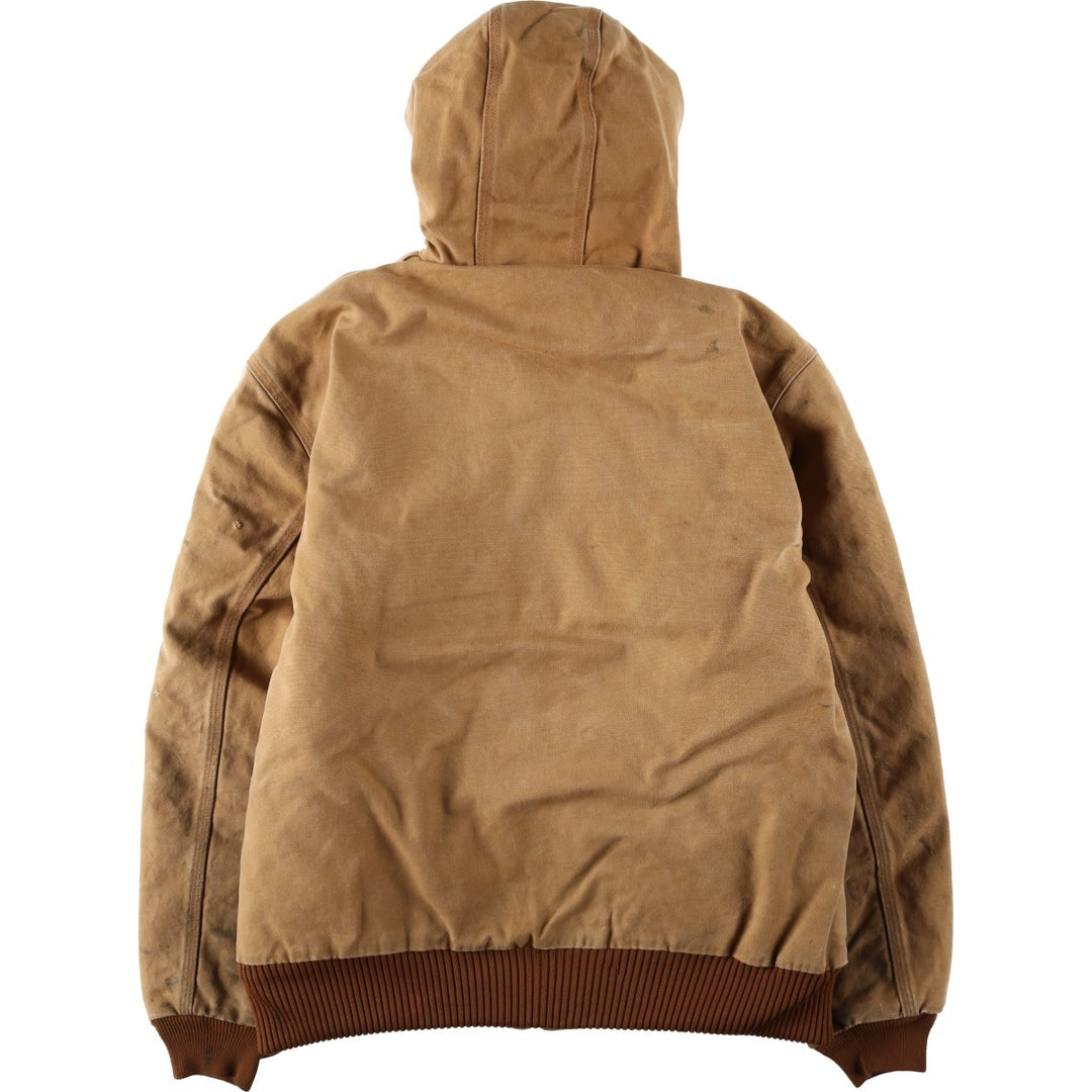 Carhartt Active Jacket Duck Full Zip Hoodie Men's XXL unclear Beige type Vintage Second Hand