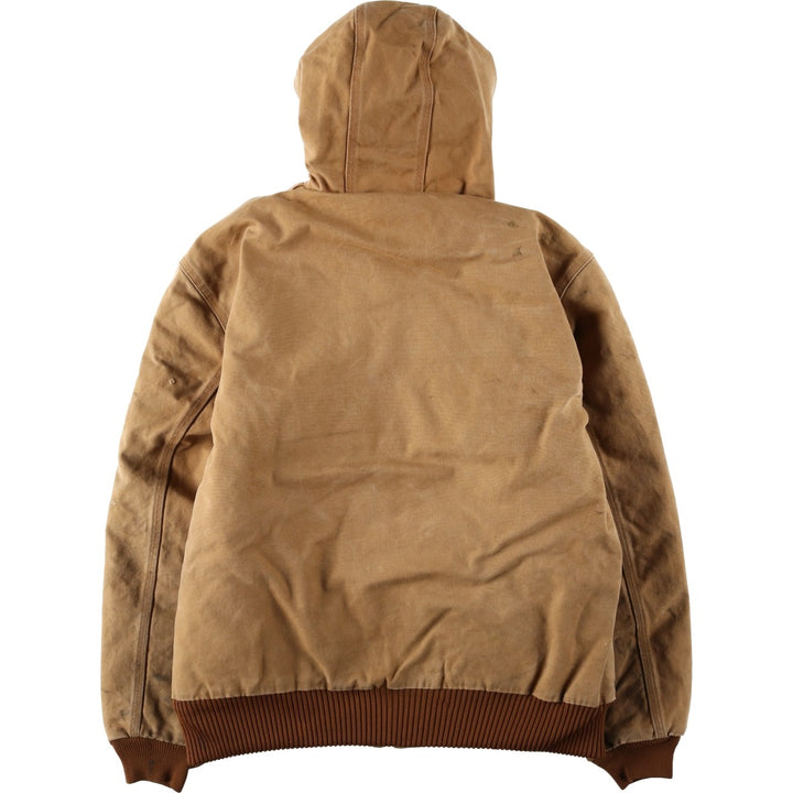 Carhartt Active Jacket Duck Full Zip Hoodie Men's XXL unclear Beige type Vintage Second Hand