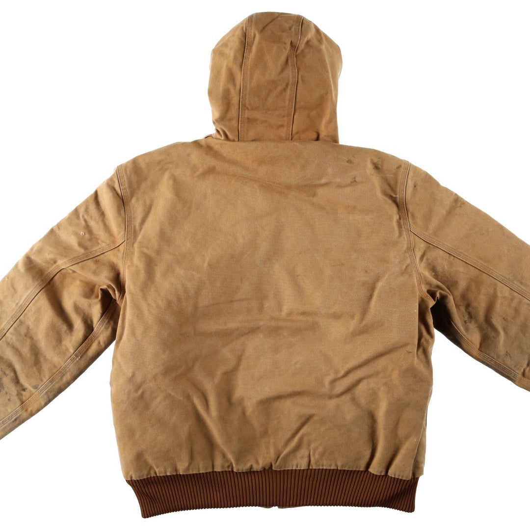 Carhartt Active Jacket Duck Full Zip Hoodie Men's XXL unclear Beige type Vintage Second Hand